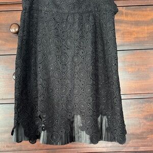 Anthropologie Elegant Black Lace Skirt